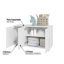 Ver imagem 3 de Armário Infantil com 3 Portas e Rodízios - Branco