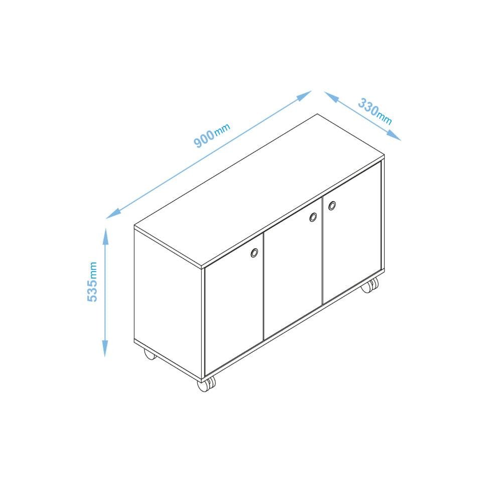 Armário Infantil com 3 Portas e Rodízios - Branco - 4