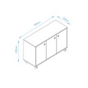 Ver imagem 4 de Armário Infantil com 3 Portas e Rodízios - Branco