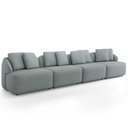 Ver imagem 1 de Sofá 4 Lugares para Sala de Estar Living 308cm Arlo F04 Linho Cinza - Lyam Decor