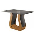 Ver imagem 1 de Mesa de Jantar 4 Lugares Retangular Tampo de MDP Nubia Cinza/Mel
