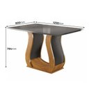 Ver imagem 3 de Mesa de Jantar 4 Lugares Retangular Tampo de MDP Nubia Cinza/Mel