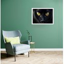Ver imagem 1 de Quadro Decorativo Gato Preto Olhos - 50x70cm:moldura Preta