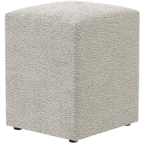 Puff Quadrado Decorativo Sala De Estar L02 Bouclê Creme - Lyam Decor