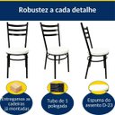Ver imagem 3 de Cadeira de Cozinha Redonda com Reforço Preta Assento Grosso Branco