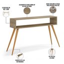 Ver imagem 4 de Aparador para Sala de Estar Pés Palito Mônaco L03 Castanho - Lyam Decor