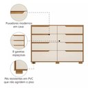 Ver imagem 6 de Conjunto Guarda Roupa e Cômoda Moval 2 Peças 8 Portas 8 Gavetas