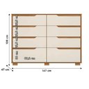 Ver imagem 5 de Conjunto Guarda Roupa e Cômoda Moval 2 Peças 8 Portas 8 Gavetas