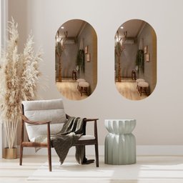 Espelho Decorativo de Parede Dg Oval Demoglass Oval Dg 2290 a 100 X L1,50 X C 60 - 2