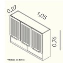 Ver imagem 4 de Armário Aéreo 3 Portas e Nicho com Vidro 105cm Moderna Itatiaia