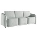 Ver imagem 2 de Sofá Cama Modulado Retrátil e Reclinável Decorativo Varsóvia 306cm Veludo Cinza G33 - Gran Belo