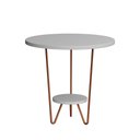 Ver imagem 2 de Mesa Lateral Redonda Industrial Italy Ferro Cobre e Tampo Branco