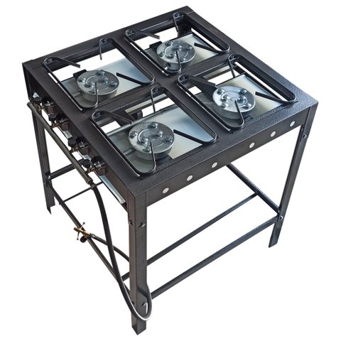 Fogão Industrial C/ Pé 4 Bocas 4 Queimadores de Alta Pressão