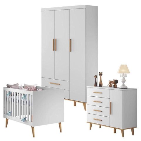 Quarto de Bebê Ludmila Branco Bétula - Carolina