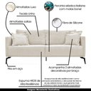 Ver imagem 3 de Sofá Decorativo 3 Lugares 200cm Pés em Aço Stagno Linho Pérola - Gran Belo