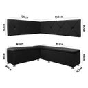 Ver imagem 6 de Conjunto Canto Alemão com Bau para Bar Lanchonete Preto 125x160cm Sofa Store