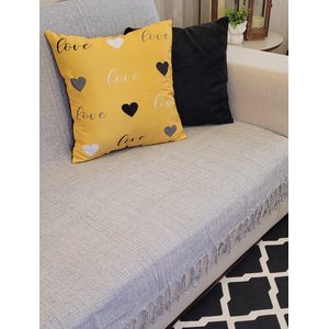 Manta Xale para sofá e cama 1,50x2,20m CINZA CLARO tear protetora artesanal decorativa