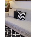 Ver imagem 3 de Manta Xale para sofá e cama 1,50x2,20m CINZA CLARO tear protetora artesanal decorativa