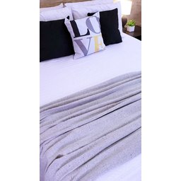 Manta Xale para sofá e cama 1,50x2,20m CINZA CLARO tear protetora artesanal decorativa - 4