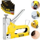 Ver imagem 1 de Grampeador Manual Profissional Tapeceiro Madeira Pressão + 4000 Grampos 14mm