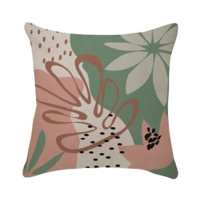 Capa de Almofada Folhagem Rosa 43x43cm