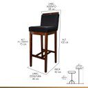 Ver imagem 3 de Kit 5 Banquetas Alta para Bancada Gourmet Líbia Madeira Capuccino Suede Preto CCS