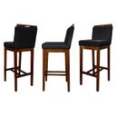 Ver imagem 2 de Kit 5 Banquetas Alta para Bancada Gourmet Líbia Madeira Capuccino Suede Preto CCS