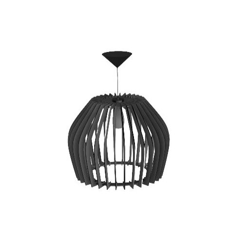Luminária Teto tipo Pendente TROIA MDF - Completa -:Preta