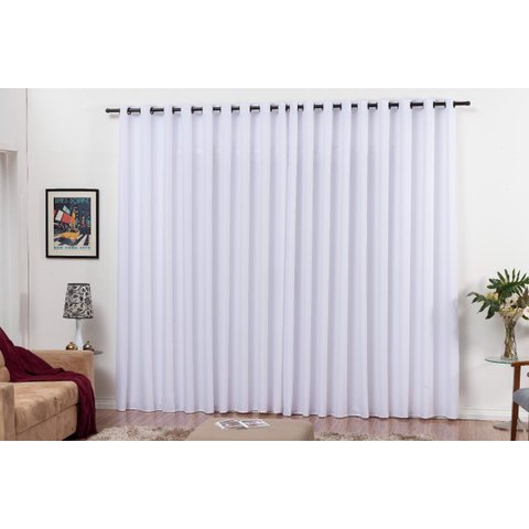 Cortina Sala Roma Oxford com Ilhós 3m X 2,5m Branca