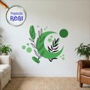 Ver imagem 2 de Adesivo Floral Boho Verde Estilo Nórdico 110x94 Minimalista Mod.05