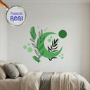 Ver imagem 1 de Adesivo Floral Boho Verde Estilo Nórdico 110x94 Minimalista Mod.05