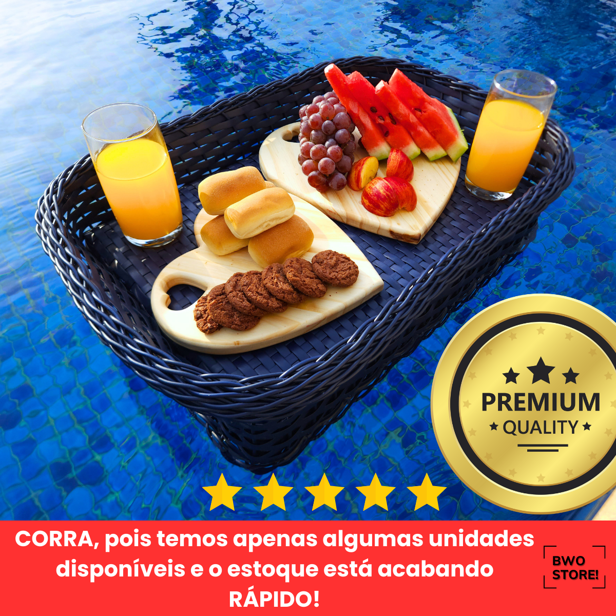 Bandeja Flutuante para Piscina Café da Manhã Hotel Praia Resort Azul Pequena - 8