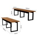 Ver imagem 2 de Conjunto 2 Bancos Retangulares com 160cm Mesa Sala Varanda Gourmet:nature