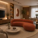 Ver imagem 2 de Sofá Zah 240 cm 4 Lugares Luxo Orgânico Curvo Bouclé Premium:Bouclé Terra Cota