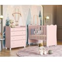 Ver imagem 1 de Quarto Infantil Lua Encantada Berço e Cômoda com Trocador Rosa