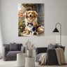 Quadro Decorativo Animais Cão e Gato Sendo Fofos - 90x60 Cm - 2