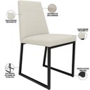 Ver imagem 3 de Cadeira para Sala de Jantar Base Aço Industrial Preto Dafne L02 Linho Champagne - Lyam Decor