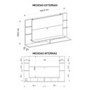 Ver imagem 5 de Painel para Tv até 55 Polegadas Elite Marrom Caemmun