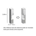 Ver imagem 4 de Módulo Mesa de Cabeceira Direita/esquerda Altezza Clean Belmax:freijó/titânio