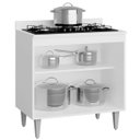 Ver imagem 2 de Balcão para Cozinha 80 Cm com Tampo 2 Portas Elena Branco