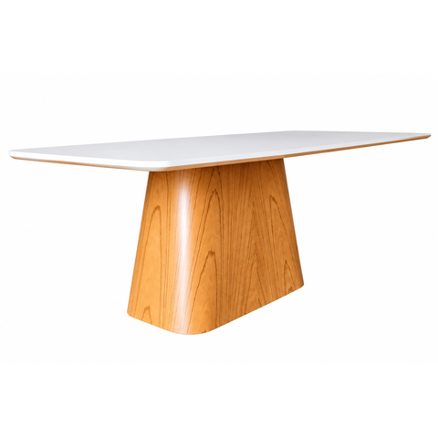 Mesa de Jantar 220cm x 105cm com Vidro Off White