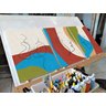 Conjunto com 3 lindos quadros pintados a mão como desenho linear medindo 45x30cm cada quadro - 3