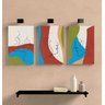 Conjunto com 3 lindos quadros pintados a mão como desenho linear medindo 45x30cm cada quadro - 1