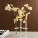 Ver imagem 1 de Vaso Triplo Decorativo com Tubos de Ensaio em Vidro e Suporte Acrílico para Flores e Decoração