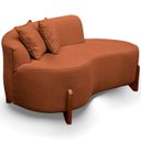 Ver imagem 3 de Sofá Orgânico 145cm Decorativo Curvo Pé de Madeira 2 Lugares Feijão Forma Orgânica Linho