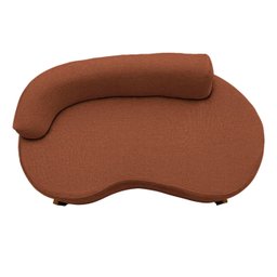 Sofá Orgânico 145cm Decorativo Curvo Pé de Madeira 2 Lugares Feijão Forma Orgânica Linho - 4