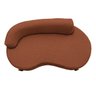 Sofá Orgânico 145cm Decorativo Curvo Pé de Madeira 2 Lugares Feijão Forma Orgânica Linho - 4