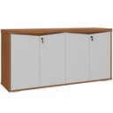 Ver imagem 1 de Balcão para Escritório 04 Portas 160cm com Chaves Unik A02 Freijó Branco