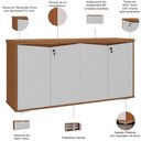 Ver imagem 6 de Balcão para Escritório 04 Portas 160cm com Chaves Unik A02 Freijó Branco