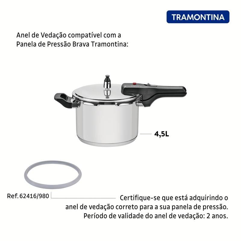 Anel de Vedação em Silicone para Panela de Pressão Tramontina Brava 20 Cm - 2